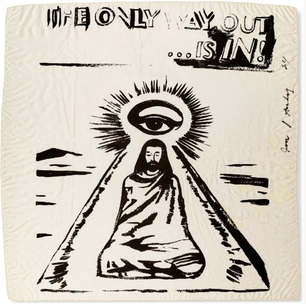 Serigrafia Warhol - The Only Way Out is In (FS IIIA.55) (Silk Scarf) 