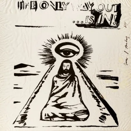 Serigrafia Warhol - The Only Way Out is In (FS IIIA.55) (Silk Scarf) 