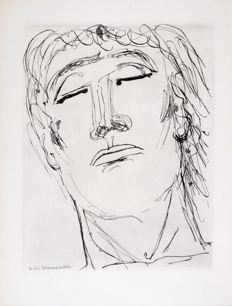 Acquaforte Waroquier - Figure sereine, 1946