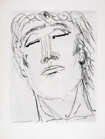 Acquaforte Waroquier - Figure sereine, 1946