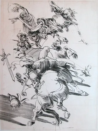 Incisione Weisbuch - LA MORT ET LE CAVALIER
