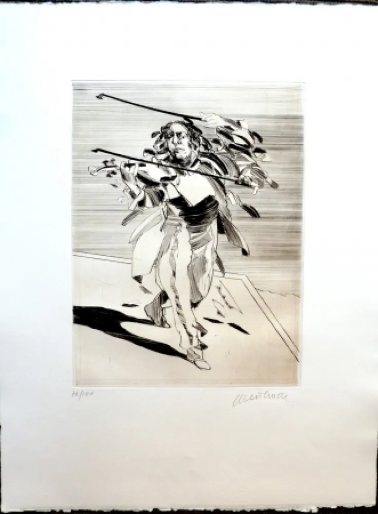 Incisione Weisbuch - Le Violoniste 