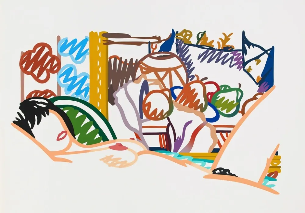 Serigrafia Wesselmann - Monica Nude with Cezanne 