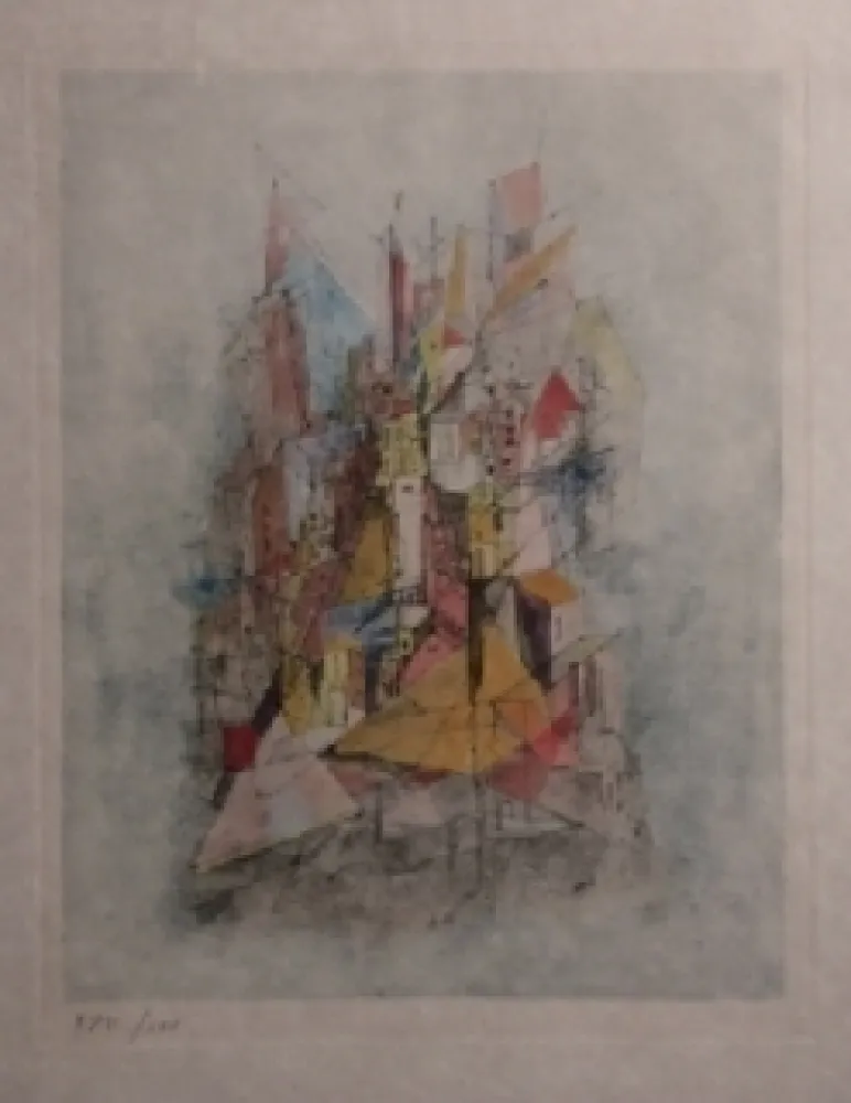 Incisione Wols - Le navire dans la ville