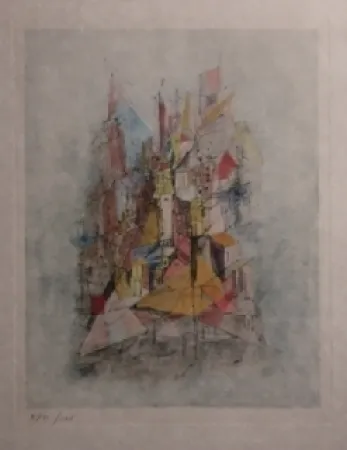 Incisione Wols - Le navire dans la ville