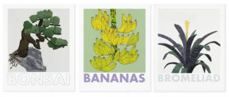 Serigrafia Wood - Bonsai, Banana and Bromelaid