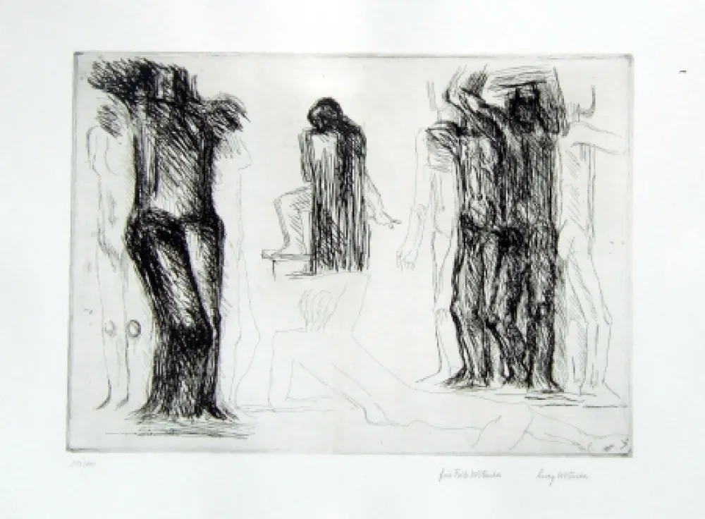 Incisione Wotruba - Omaggio a Michelangelo