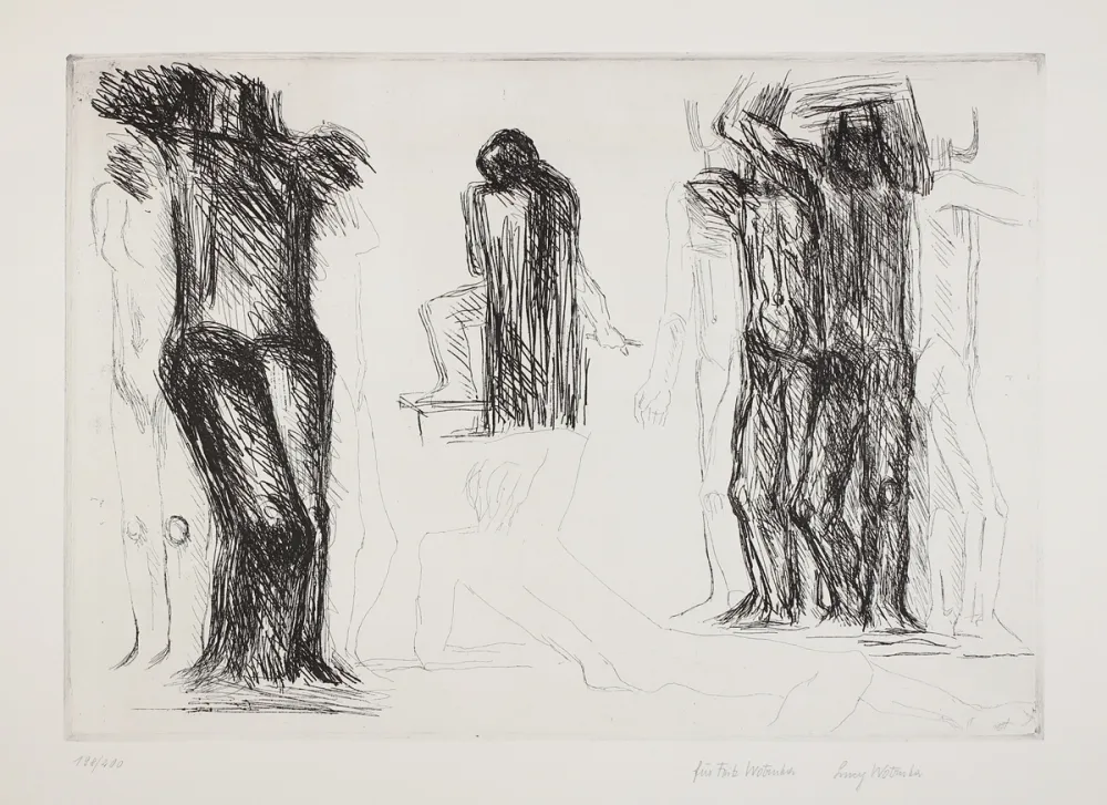 Incisione Wotruba - Ommagio a Michelangelo