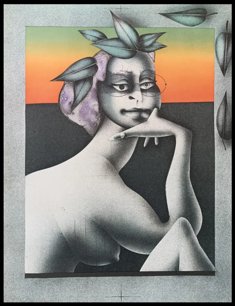 Litografia Wunderlich - La penseuse du printemps 