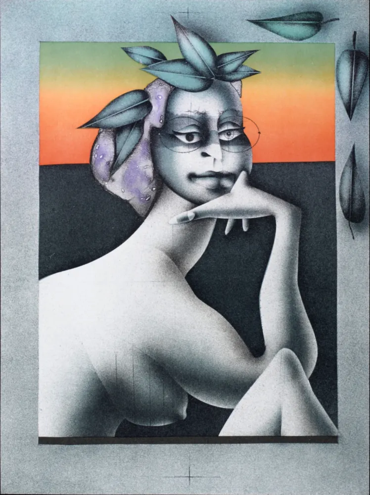 Litografia Wunderlich - La penseuse du Printemps, 1977