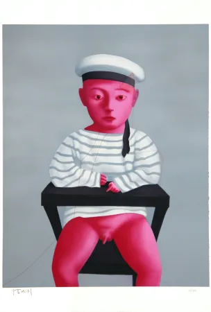 Linoincisione Xiaogang - Baby in a Sailor Suit - Planche No. 18