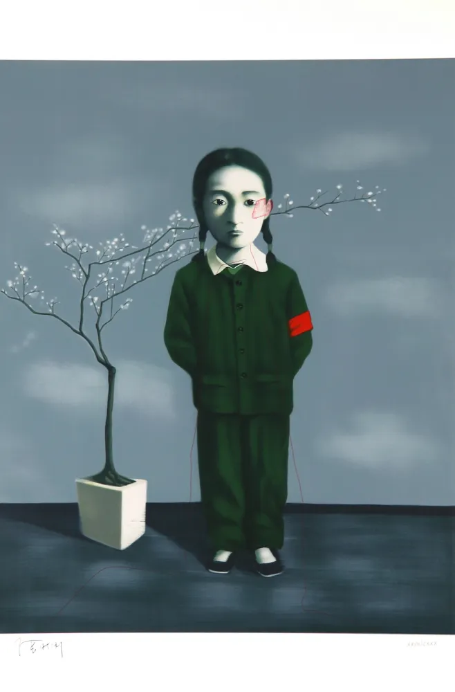 Litografia Xiaogang - Girl and Tree - Planche No. 13