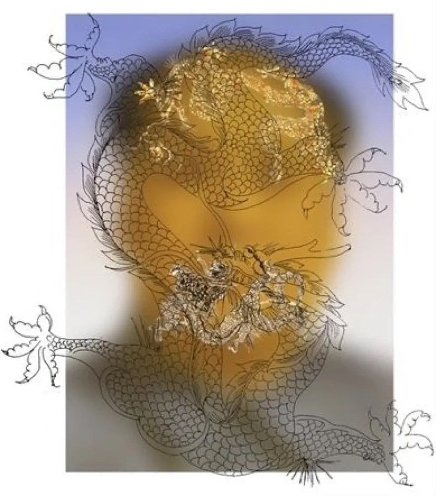 Serigrafia Yan - Mao with Dragons