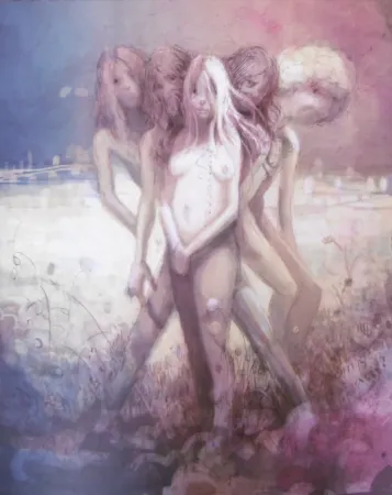 Litografia Yuskavage - Hippies in tit Heaven