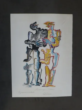 Litografia Zadkine - Hommage à Rodin 