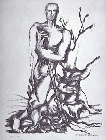 Litografia Zadkine - Le berger de Gerion