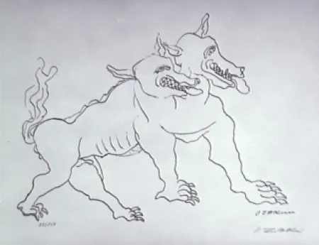 Litografia Zadkine - Le chien de Gerion (b)