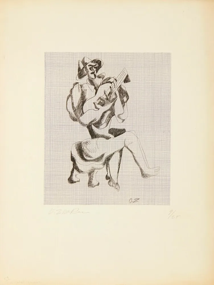 Acquaforte Zadkine - Le guitariste