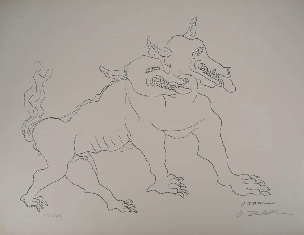 Litografia Zadkine -  Mythologie Hercule et le Cerbère