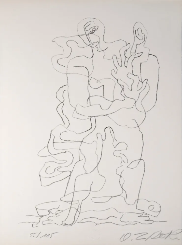 Litografia Zadkine - Prends, 1965 - Hand-signed
