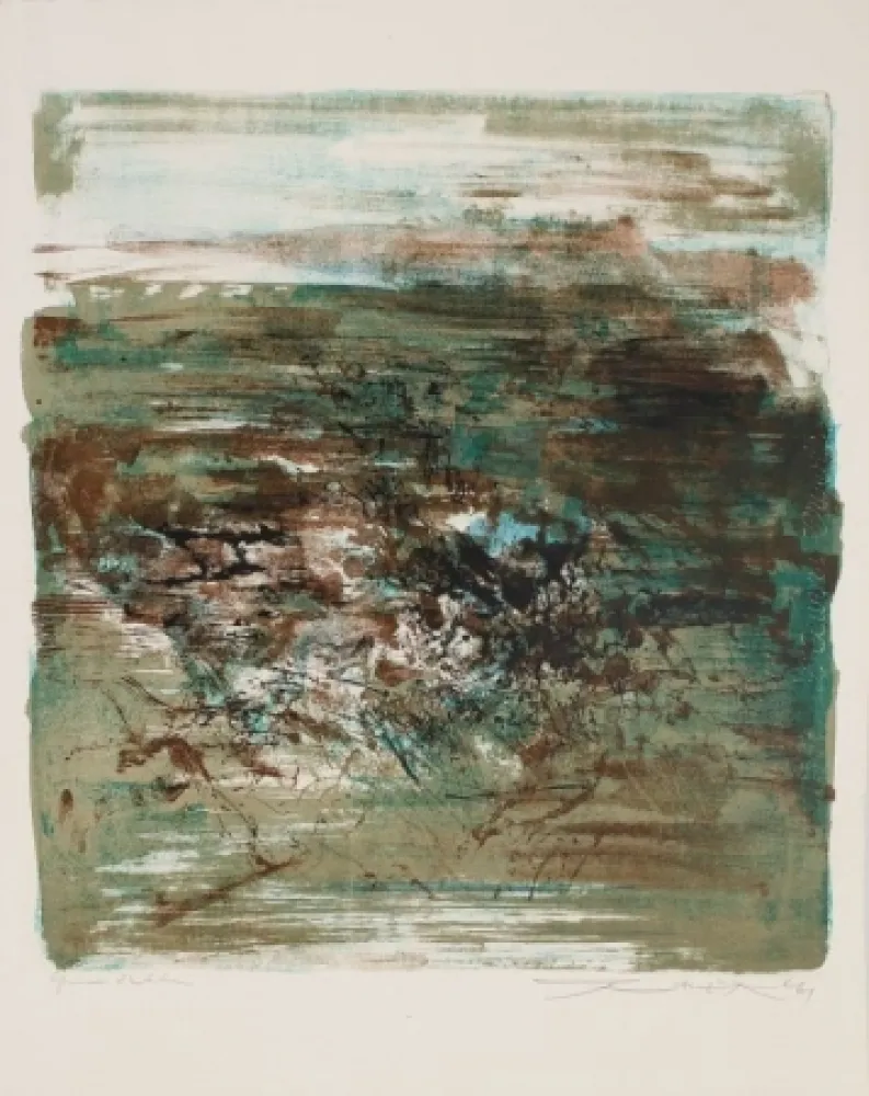 Litografia Zao - Composition 1961