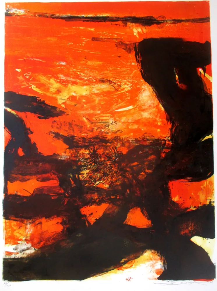 Litografia Zao - Red composition
