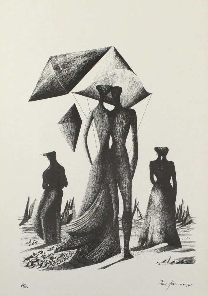 Litografia Zimmermann - Paar mit Himmelskörpern