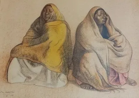 Litografia Zuniga - SEATED FIGURES 1981