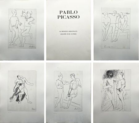 Incisione Picasso - 14 DESSINS DE PICASSO (Grâce et Mouvement) gravés sur cuivre (1943).‎