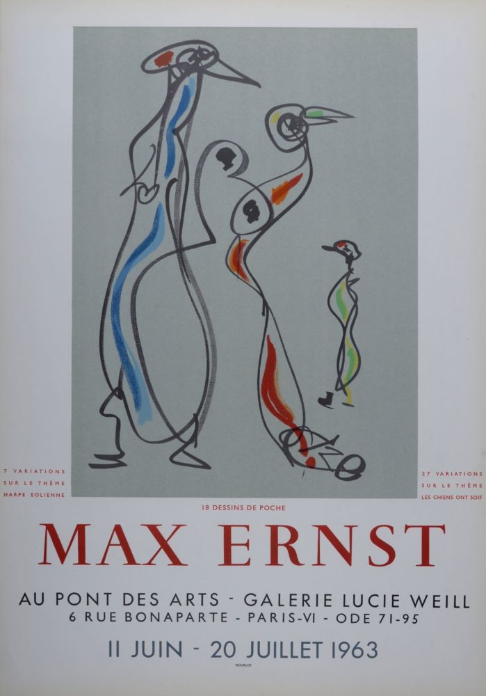 Litografia Ernst - 18 Dessins de poche - Galerie Lucie Weill, 1963