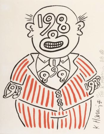 Serigrafia Haring - 1988 Man