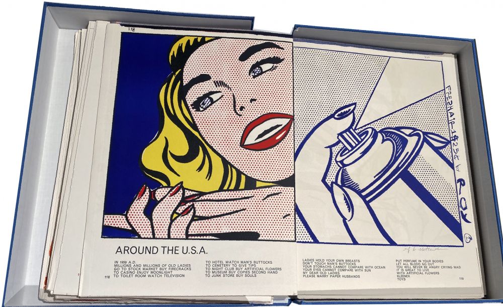 Libro Illustrato Lichtenstein - 1¢ LIFE (One Cent Life) by Walasse Ting. 1/100 de luxe signé par les artistes (1964).
