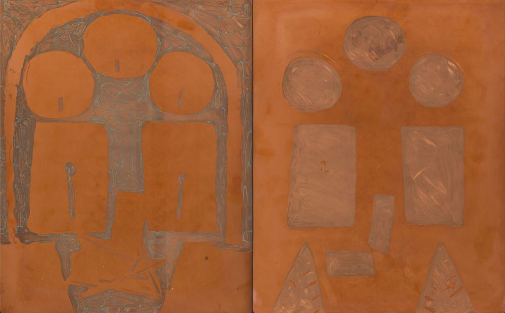 Acquaforte E Acquatinta Picasso - 2 Original copper plates & printers proof for Pablo Picasso- La Californie (Interieur Rouge)