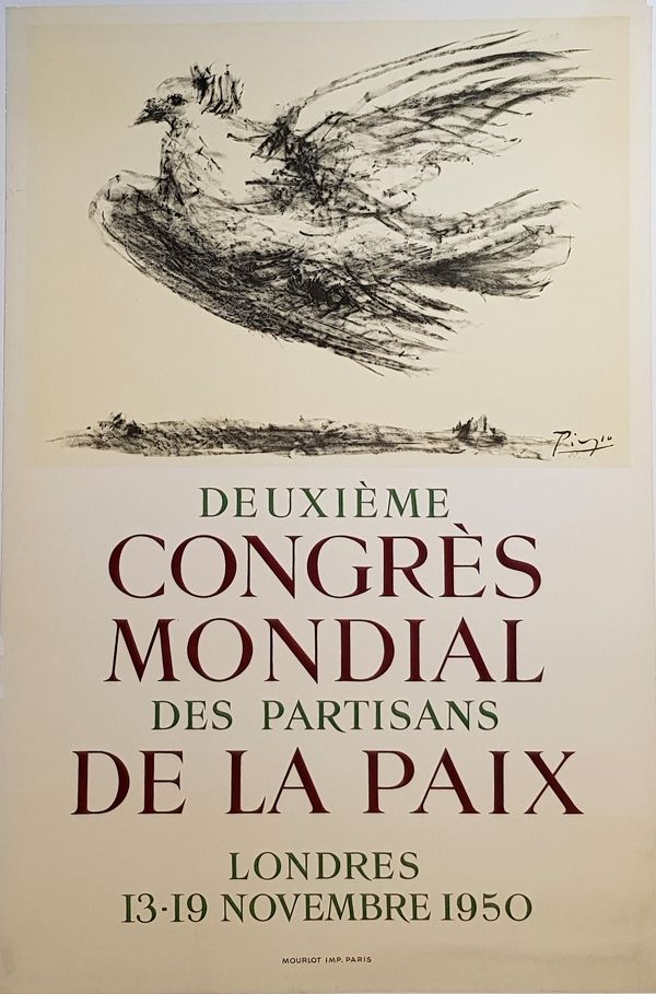 Litografia Picasso - 2e Congres Mondial des Partisans de la Paix