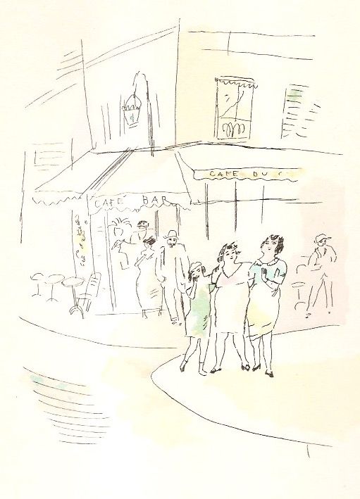 Libro Illustrato Pascin - 3 petites filles dans la rue.  Dessins en couleurs de Pascin