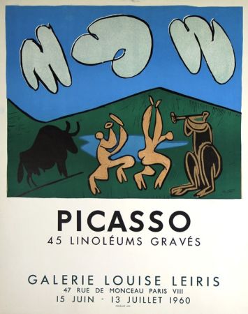 Litografia Picasso - 45  Linoleums Gravés  Galerie Louise Leiris