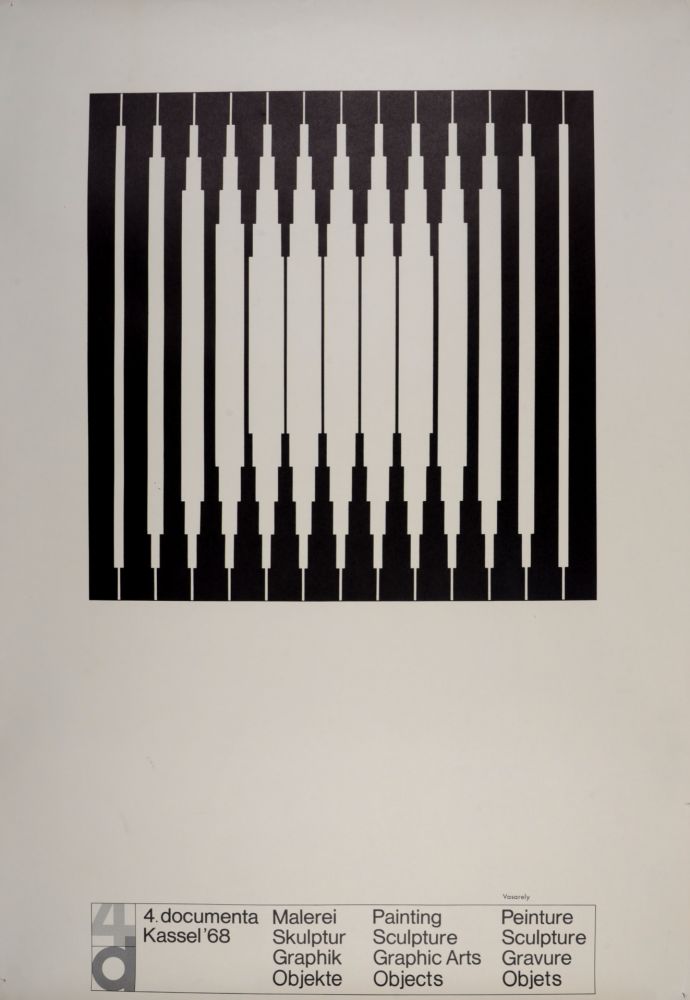 Litografia Vasarely - 4 documenta, Kassel, Germany, 1968