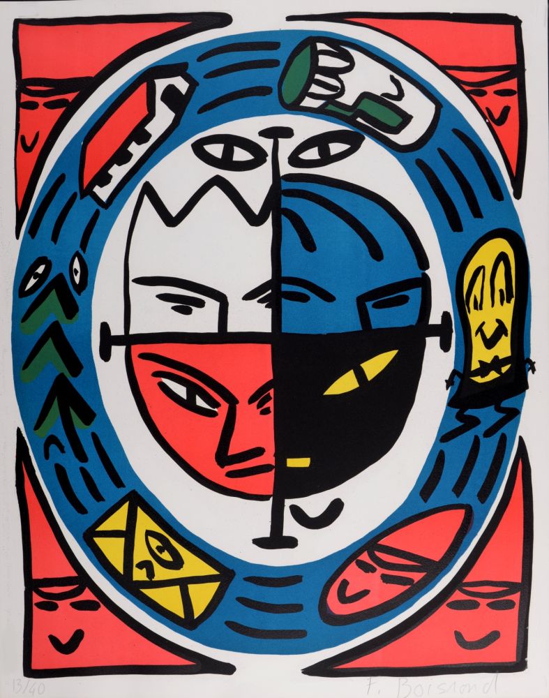 Litografia Boisrond - 4 faces, 1984 - Hand-signed