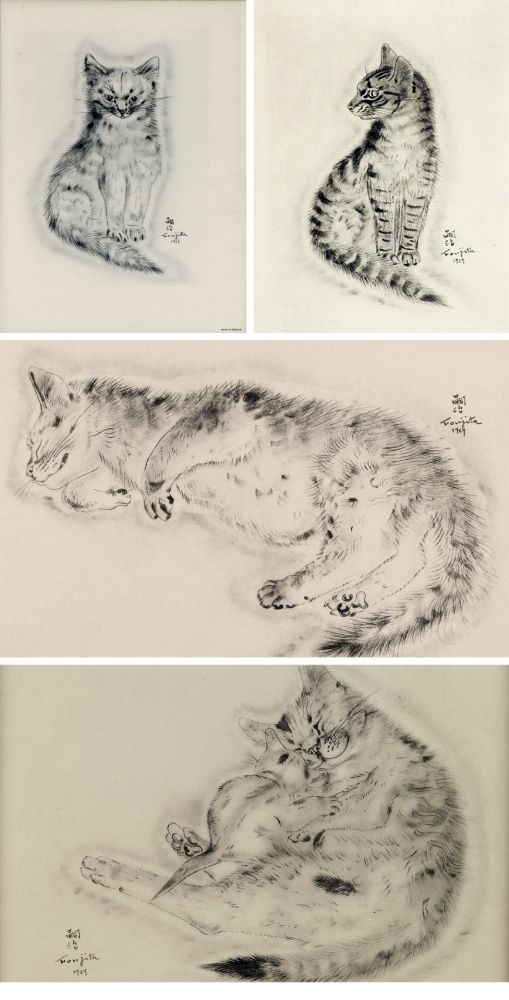 Libro Illustrato Foujita - A BOOK OF CATS. being Twenty Drawings by Foujita. New York 1930