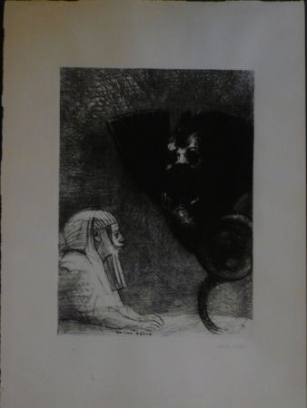 Litografia Redon - A Gustave Flaubert,le sphinx