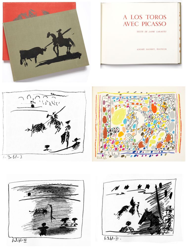 Libro Illustrato Picasso - A LOS TOROS avec Picasso. 4 lithographies originales (1961)