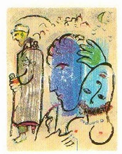 Incisione Su Legno Chagall - A Terre