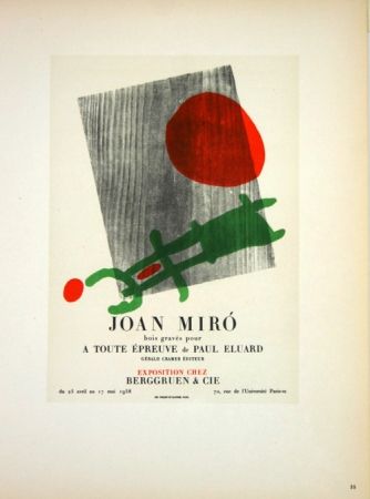 Litografia Miró - A Toute Epreuve de Paul Eluard