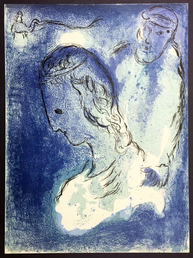 Litografia Chagall - ABRAHAM ET SARAH. Lithographie originale pour LA BIBLE