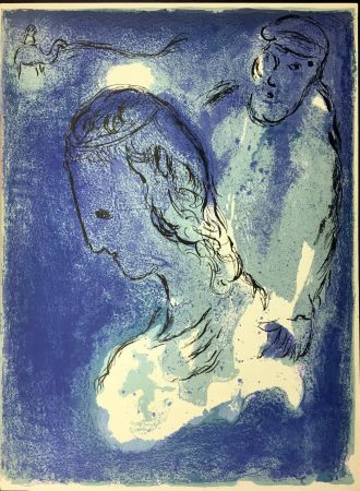 Non Tecnico Chagall - ABRAHAM ET SARAH. Lithographie originale pour LA BIBLE