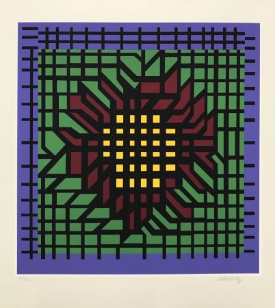 Serigrafia Vasarely - Abstract Composition