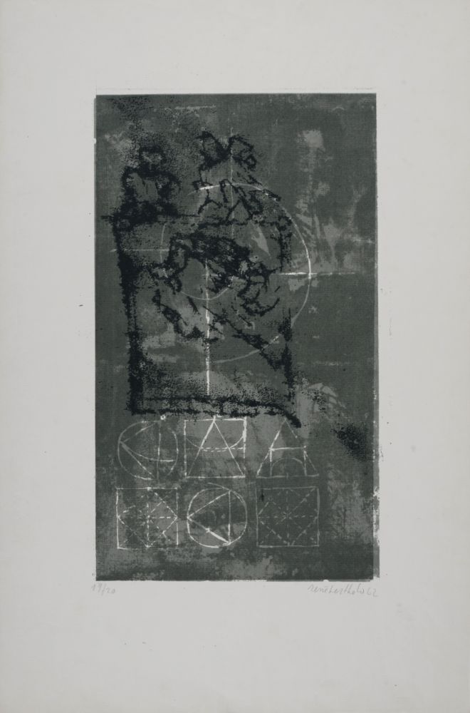 Litografia Bertholo - Abstract Composition, 1962 - Hand-signed!
