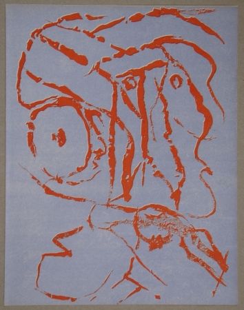 Litografia Alechinsky - Abstract head