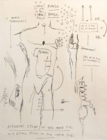 Serigrafia Basquiat - Academic Study of the Male Figure