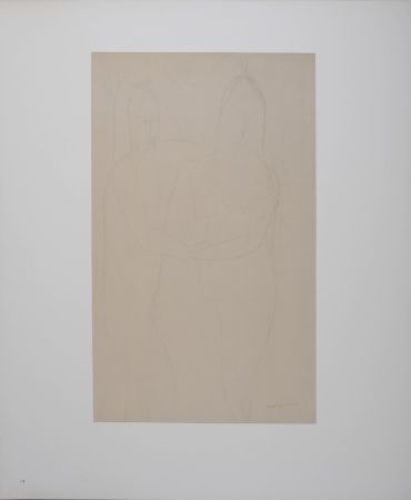 Litografia Modigliani - Adam and Eve